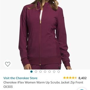 Cherokee Scrub jacket Maroon. Size M